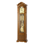 AMS S2011-1 Standuhr mit Nussbaum-Massivholzgehäuse und mechanischem Kettenzugwerk
