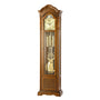 AMS S2011-1 Standuhr mit Nussbaum-Massivholzgehäuse und mechanischem Kettenzugwerk