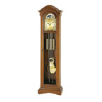 AMS S2021-1 Standuhr mit Nussbaum-Massivholzgehäuse und mechanischem Kettenzugwerk