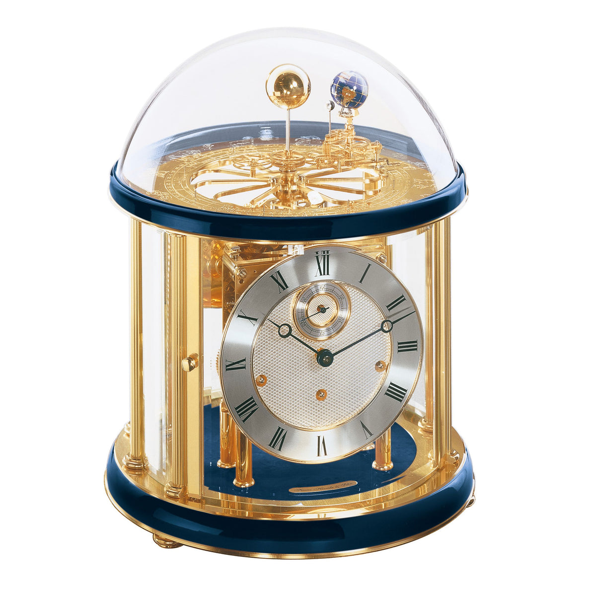 Hermle 22805-V30352 Tischuhr Tellurium blau "Franz Hermle & Sohn"