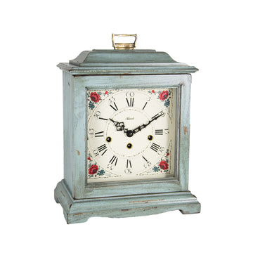 Hermle 22915-V70340 Tischuhr Austen Vintage Blau mit automatischer Nachtabschaltung
