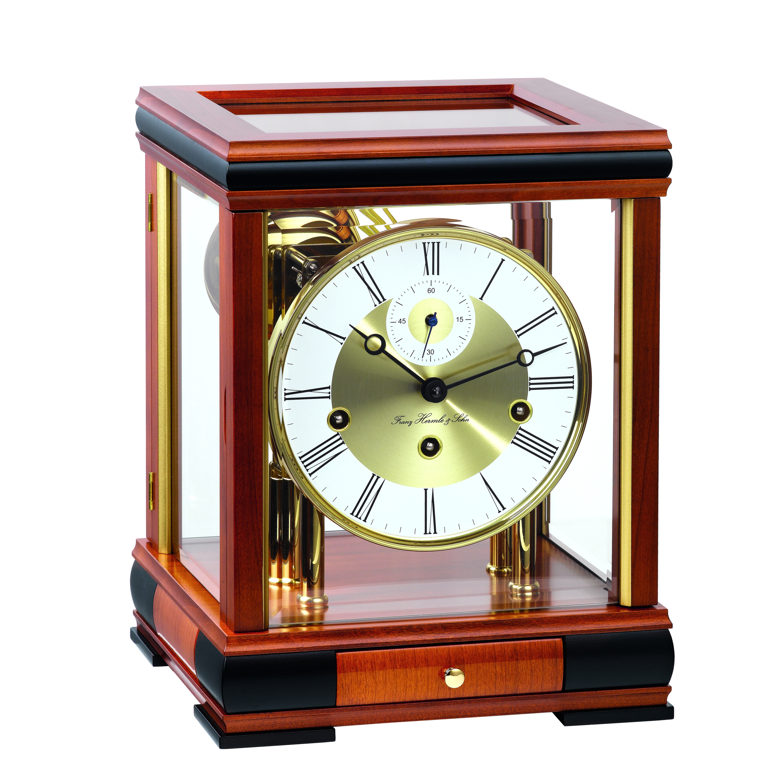 Hermle 22998-160352 Stiluhr Bergamo "Franz Hermle & Sohn" Kirschbaum
