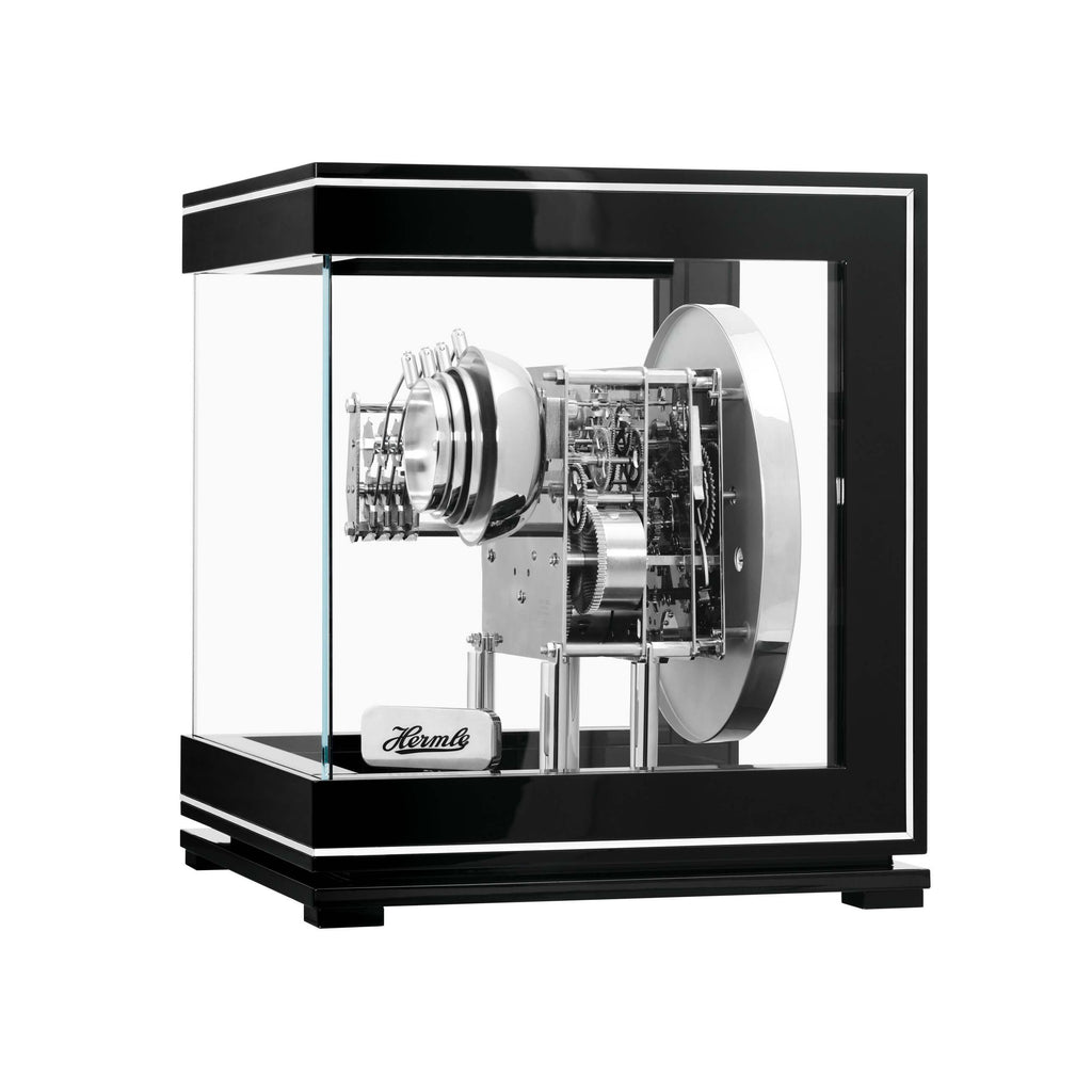 Hermle 23058-740352 Tischuhr Ewiger Kalender Schwarz mit Schwarzem Zifferblatt