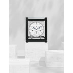 Hermle 23059-740352 Tischuhr Ewiger Kalender Schwarz mit weißem Zifferblatt