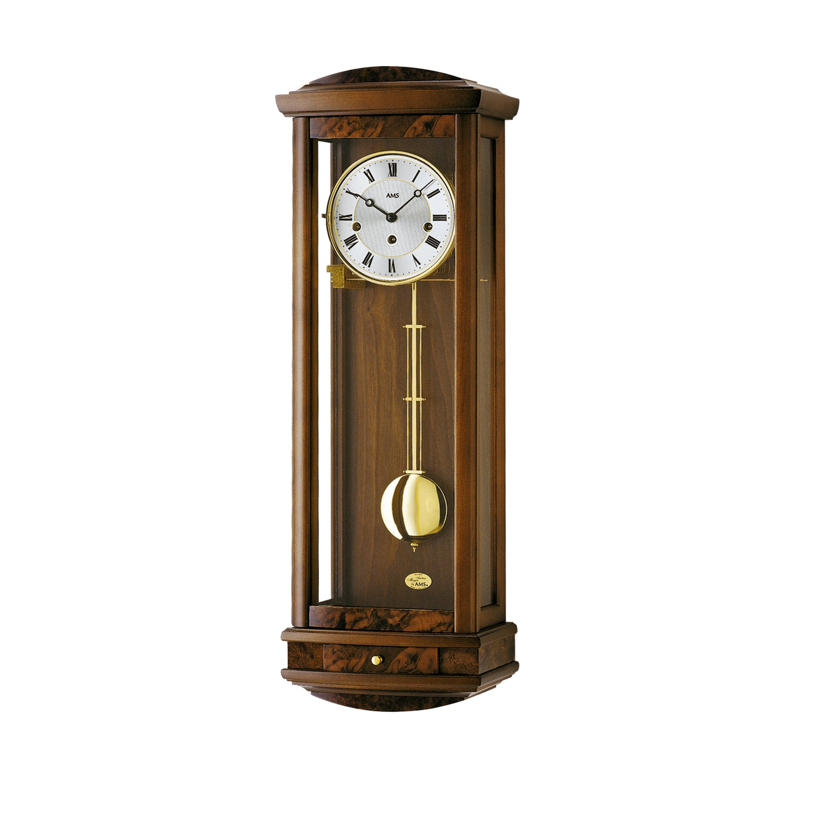 AMS R2607-1 Regulator mit Nussbaum-Massivholzgehäuse und 8-Tage Westminster-Schlagwerk