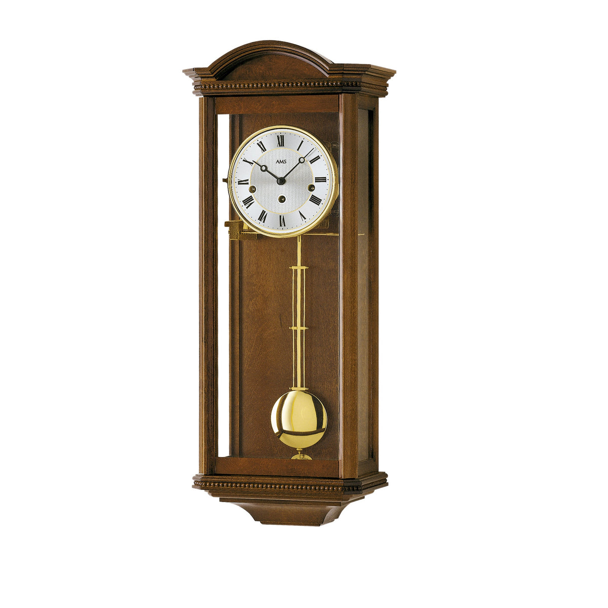 AMS R2663-1 Regulator mit Nussbaum-Massivholzgehäuse und 8-Tage Westminster-Schlagwerk