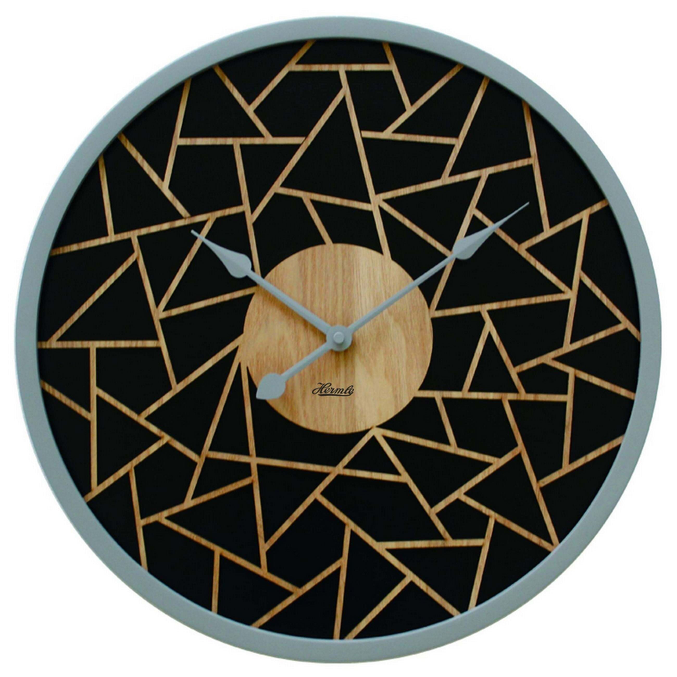 Hermle 30102-002100 Wanduhr Quarz rund Schwarz

