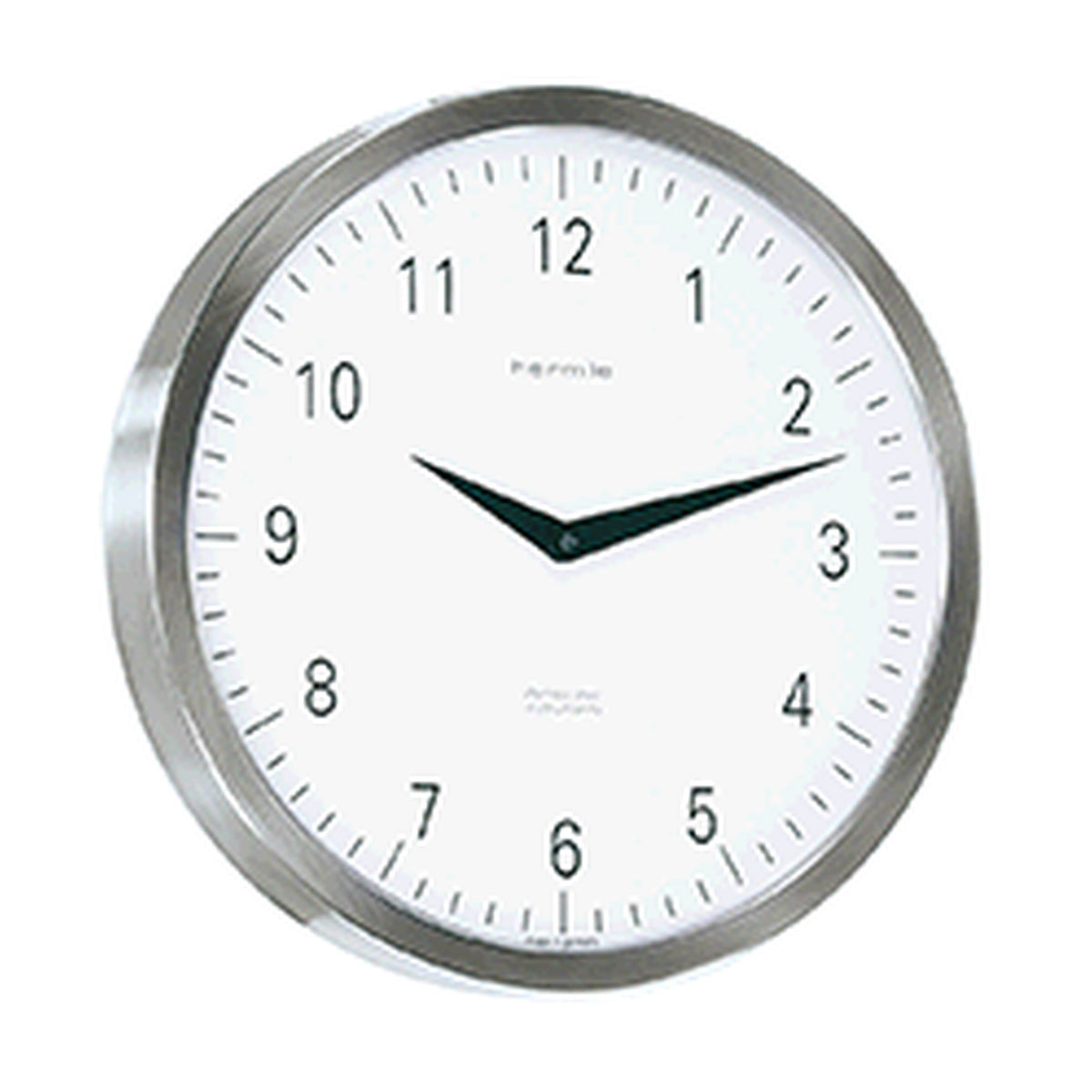 Hermle 30466-000870 Wanduhr Metropolitan silber rund Zifferblatt Weiß mit arabischen Schwarzen Zahlen