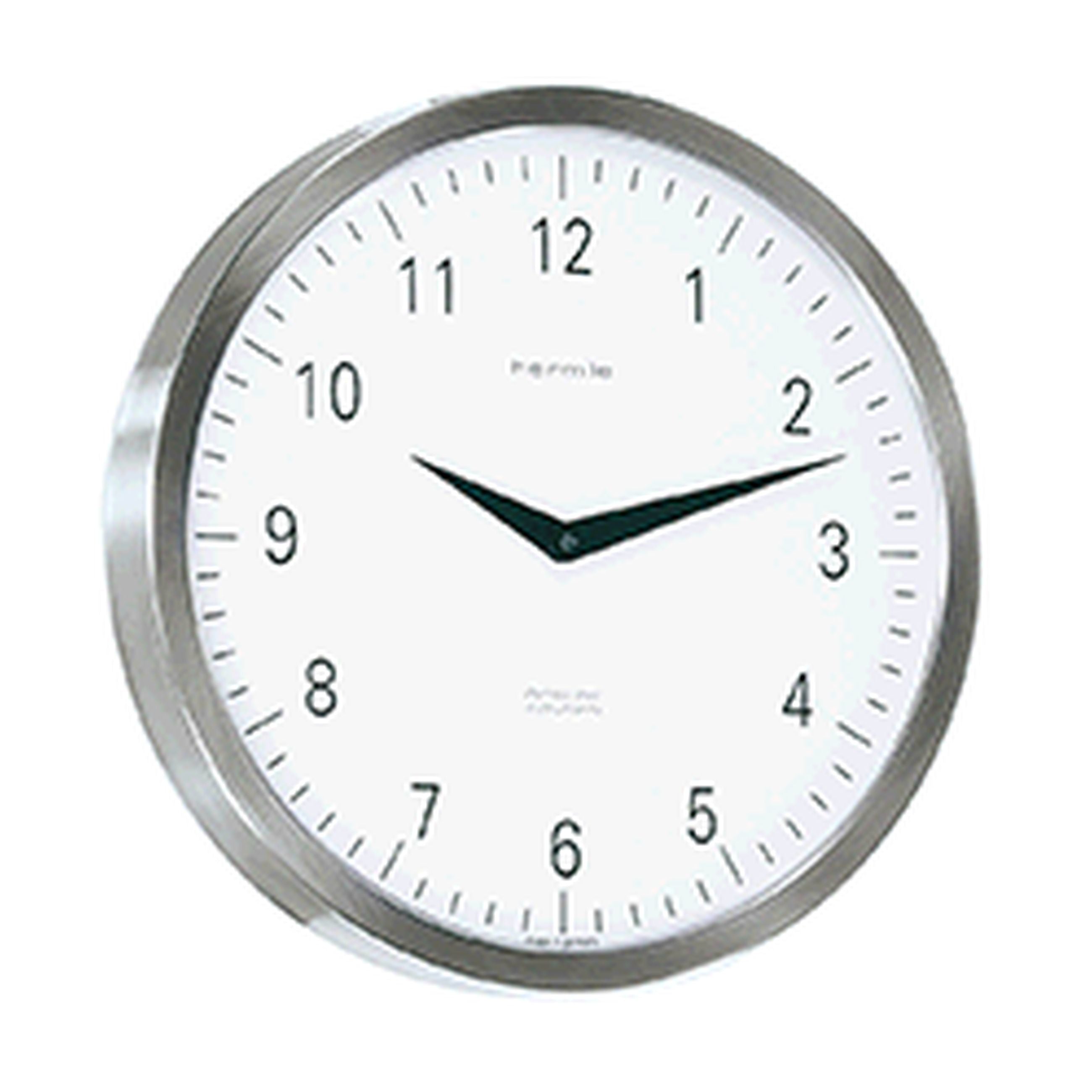 Hermle 30466-000870 Wanduhr Metropolitan silber rund Zifferblatt Weiß mit arabischen Schwarzen Zahlen