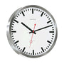 Hermle 30471-000870 Bahnhofsuhr Grand Central Ø300mm rund silber Zifferblatt Weiss Funkuhrwerk Zahlenbild Schwarze Balken, EAR