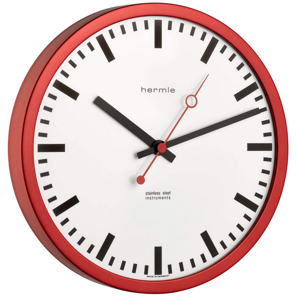 Hermle 30471-360870 Bahnhofsuhr Grand Central rund rot