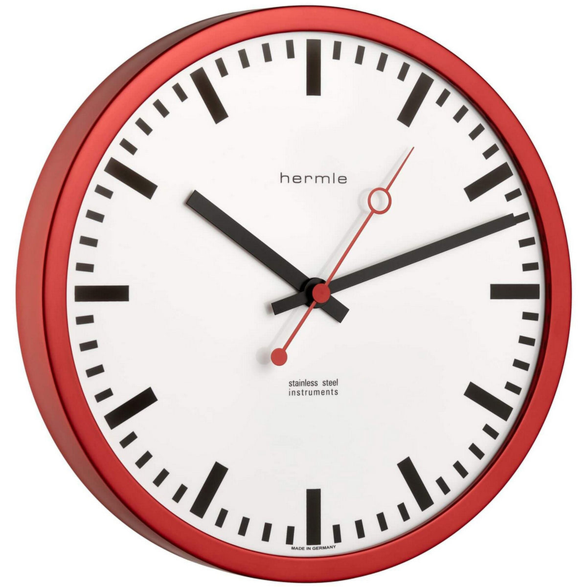 Hermle 30471-360870 Bahnhofsuhr Grand Central rund rot