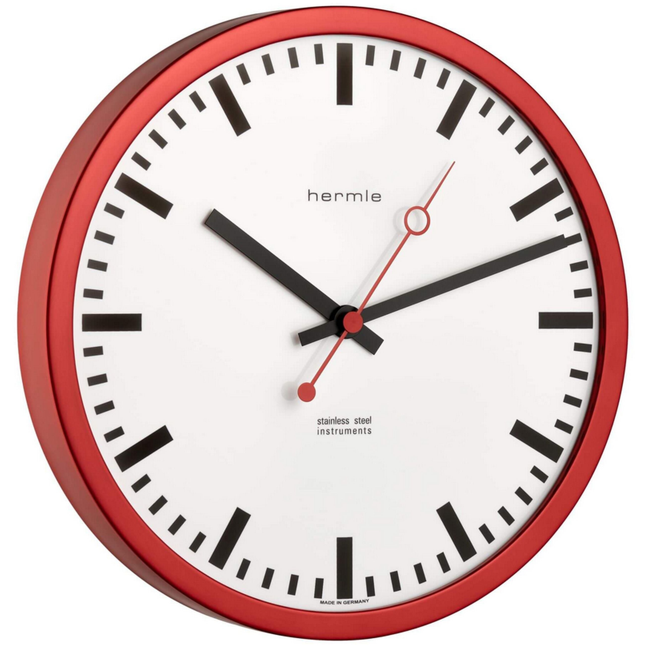 Hermle 30471-360870 Bahnhofsuhr Grand Central rund rot