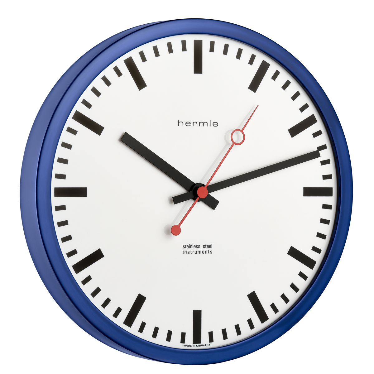 Hermle 30471-Q70870 Bahnhofsuhr Grand Central rund blau