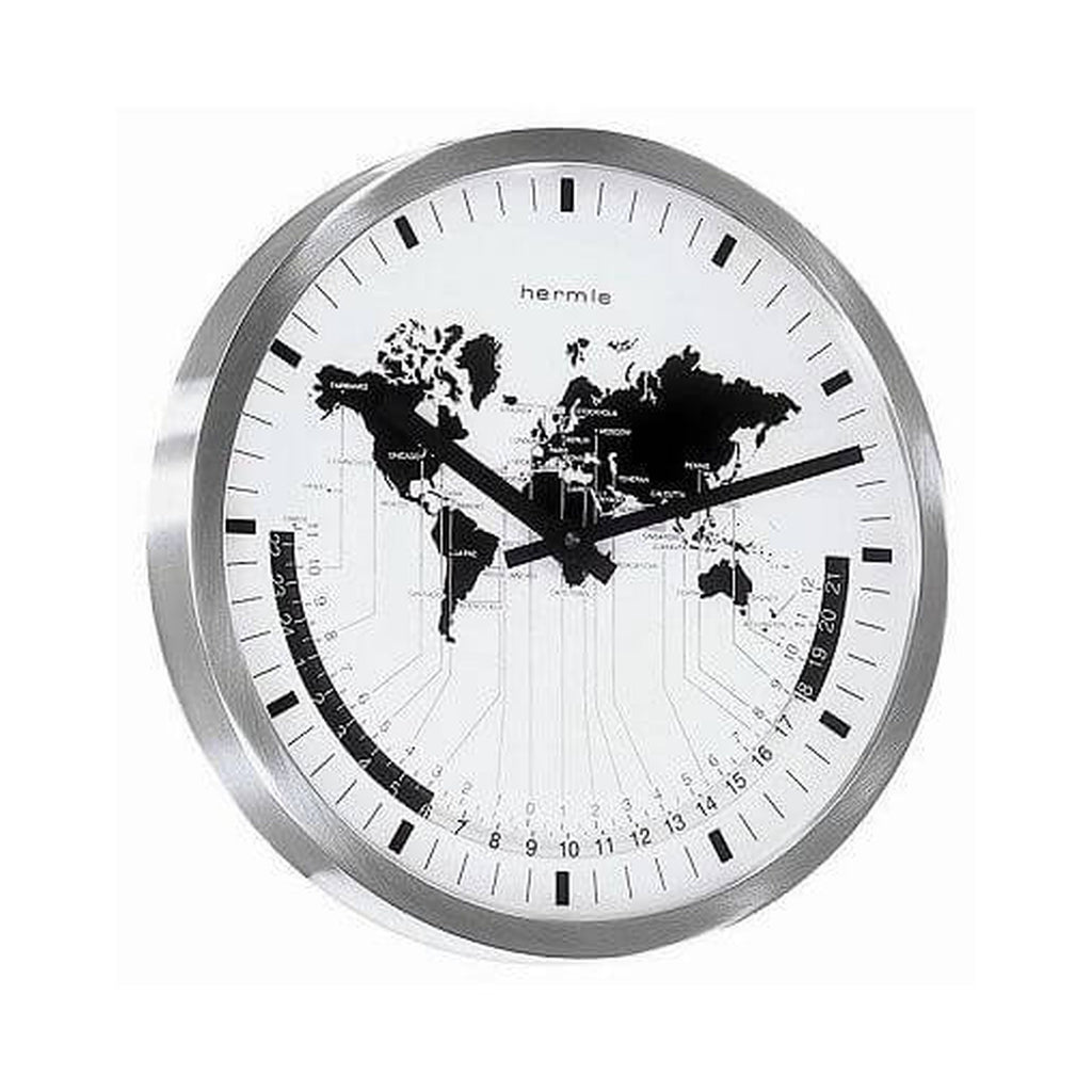 Hermle 30504-002100 Wanduhr Airport Weltzeit EAR Quarzuhrwerk