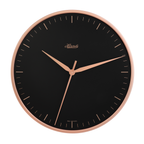 Hermle 30918-V52100 Wanduhr Aria Bahnhofsuhr - Ø 400 roségoldfarbener Reif mit anthrazit Zifferblatt roségoldfarben bedruckt