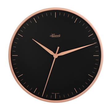 Hermle 30918-V52100 Wanduhr Aria Bahnhofsuhr - Ø 400 roségoldfarbener Reif mit anthrazit Zifferblatt roségoldfarben bedruckt
