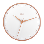 Hermle 30919-V52100 Wanduhr Bahnhofsuhr - Ø 400 roségoldfarbener Reif mit weißem Zifferblatt roségoldfarben bedruckt