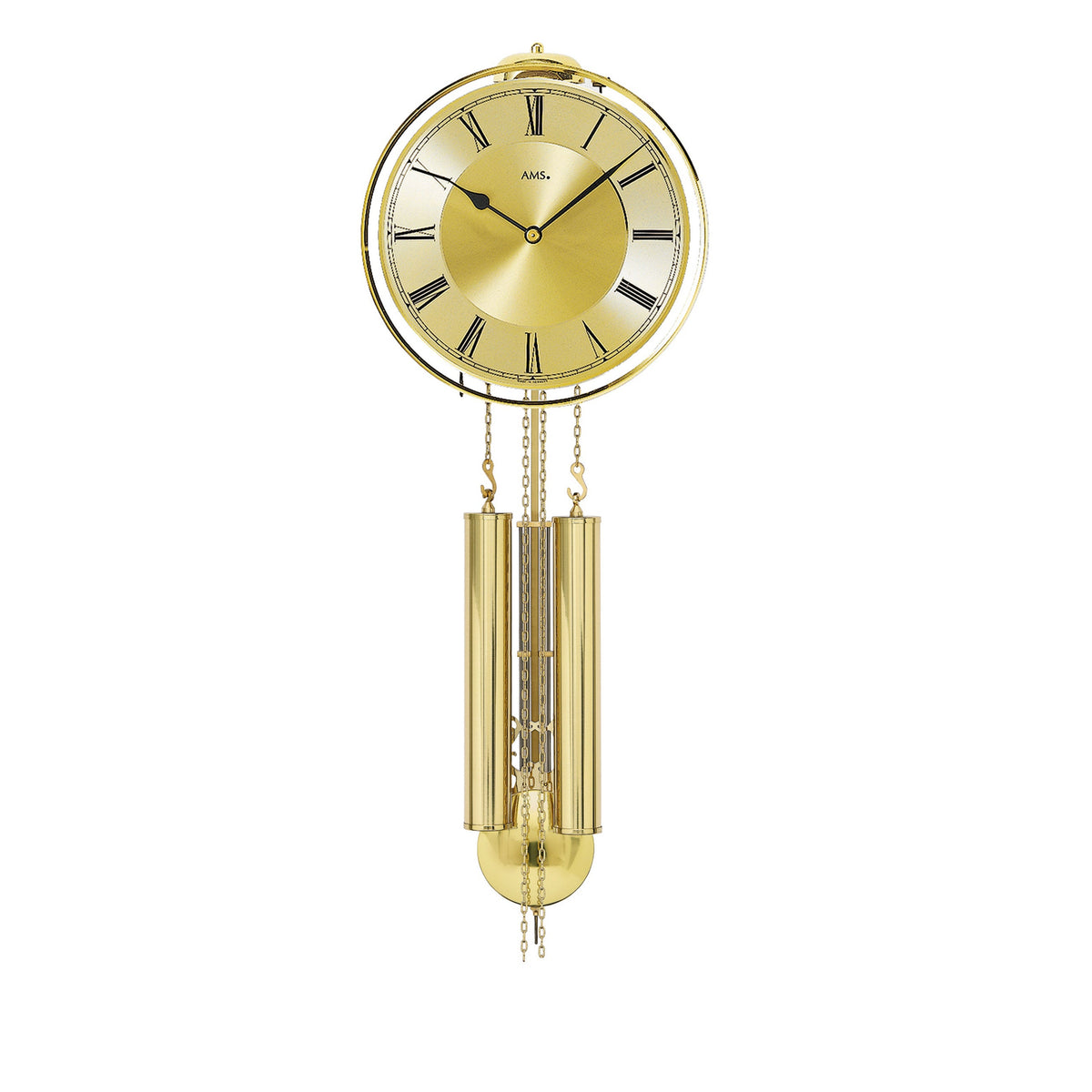 AMS H356 Mechanische Pendeluhr mit Messinggarnitur und 8-Tage Schlagwerk