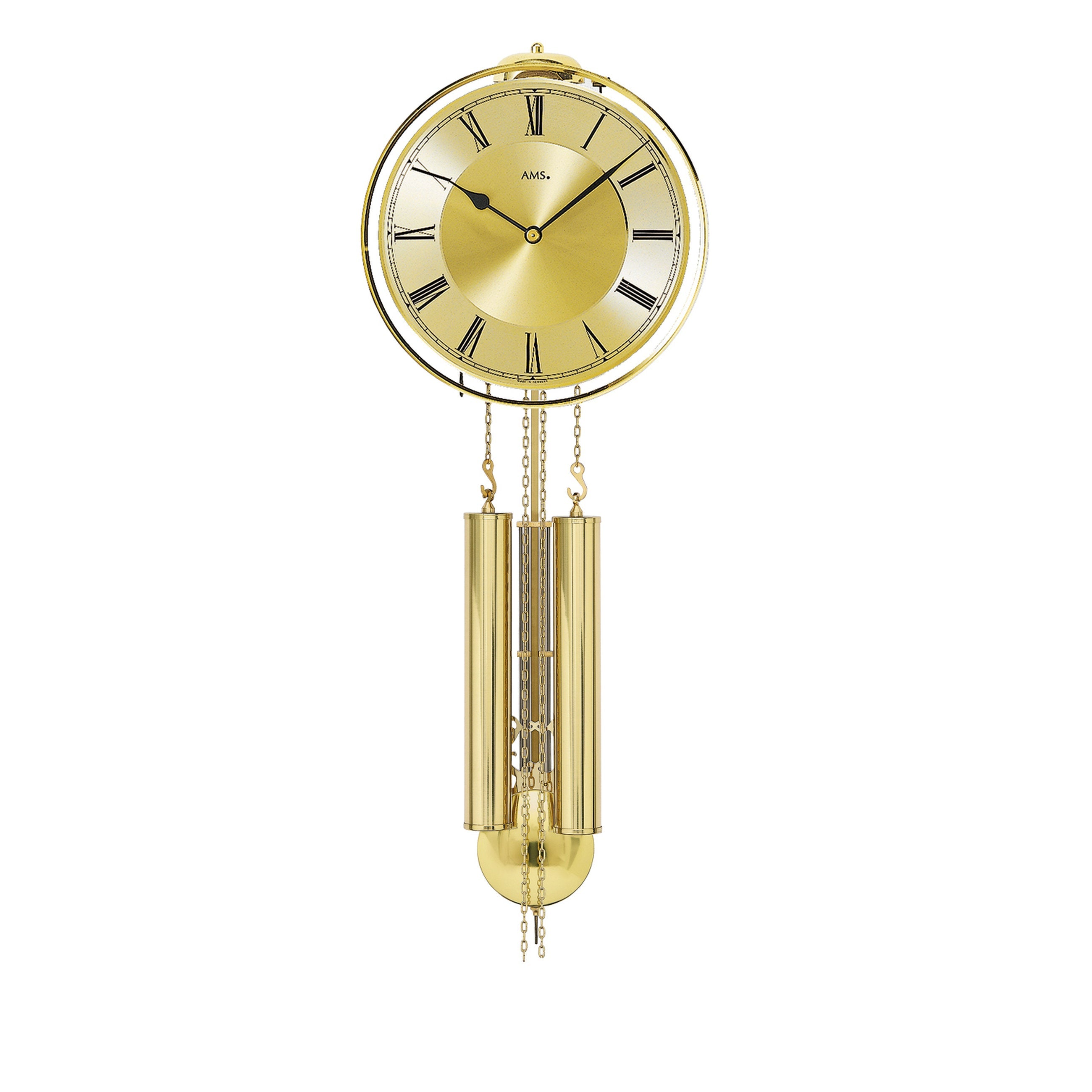 AMS H356 Mechanische Pendeluhr mit Messinggarnitur und 8-Tage Schlagwerk