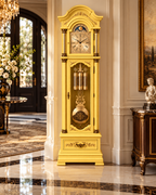 Astra Design AD210-02Y Standuhr „Residenz“ in Gelb matt aus massiver Eiche