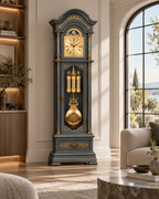 Astra Design AD210-02MA Standuhr „Residenz“ in matt Anthrazit aus massiver Eiche