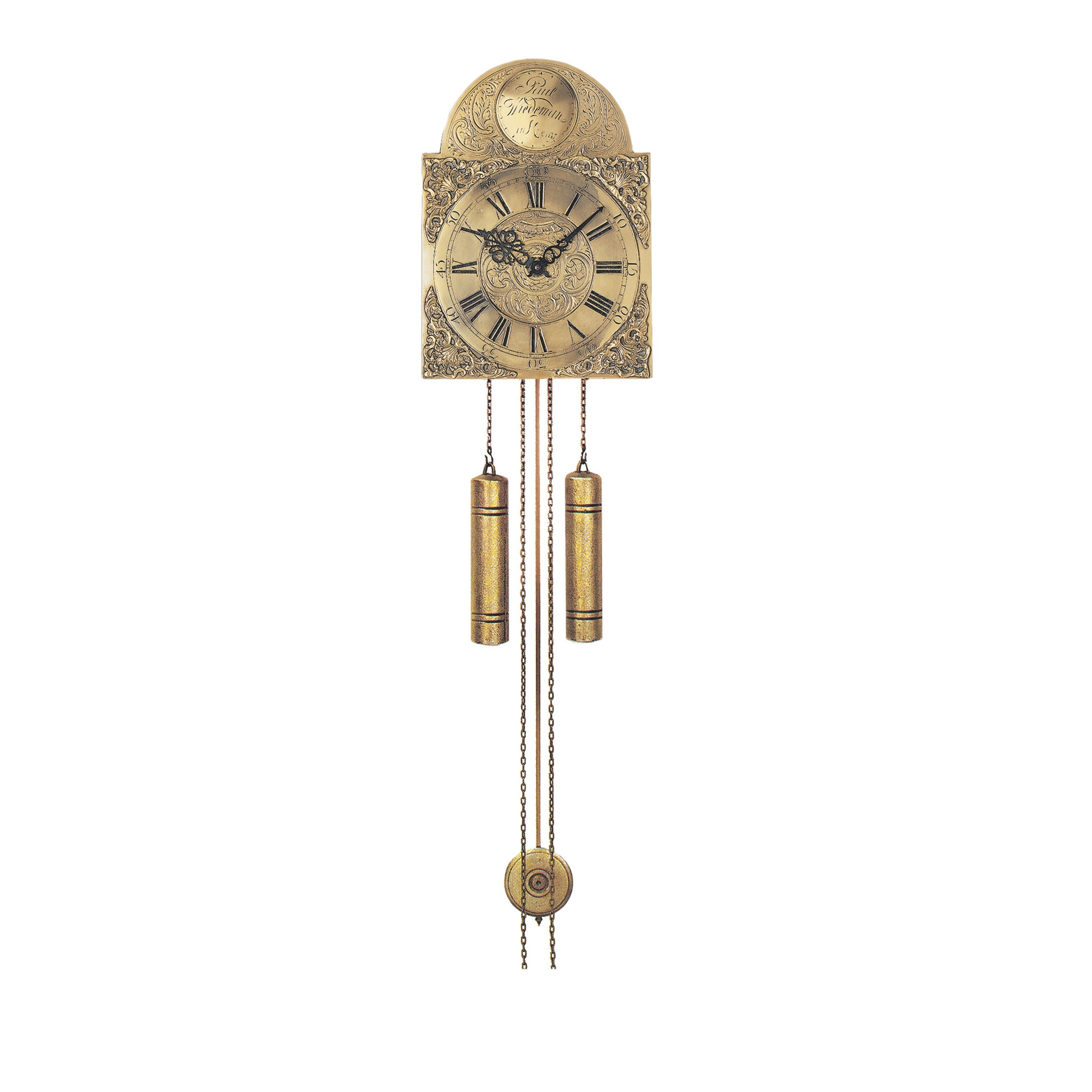 AMS H539 Mechanische Pendeluhr mit Messing Antik-Gehäuse und 8-Tage Rundgong-Schlagwerk