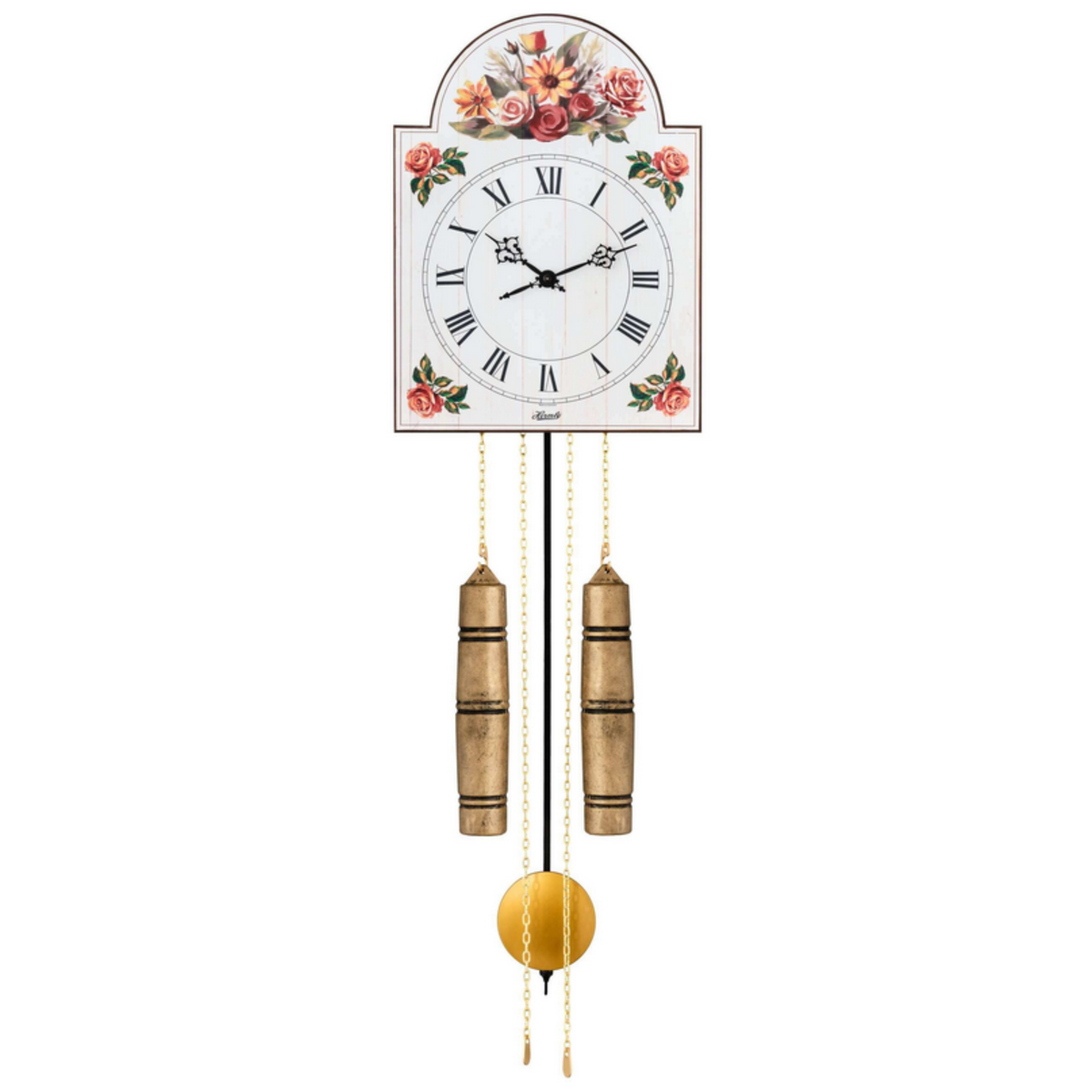 Hermle 61026-000261 Schilderuhr Giselle aus Holz mit blumigen Elementen Zahlenbild römisch