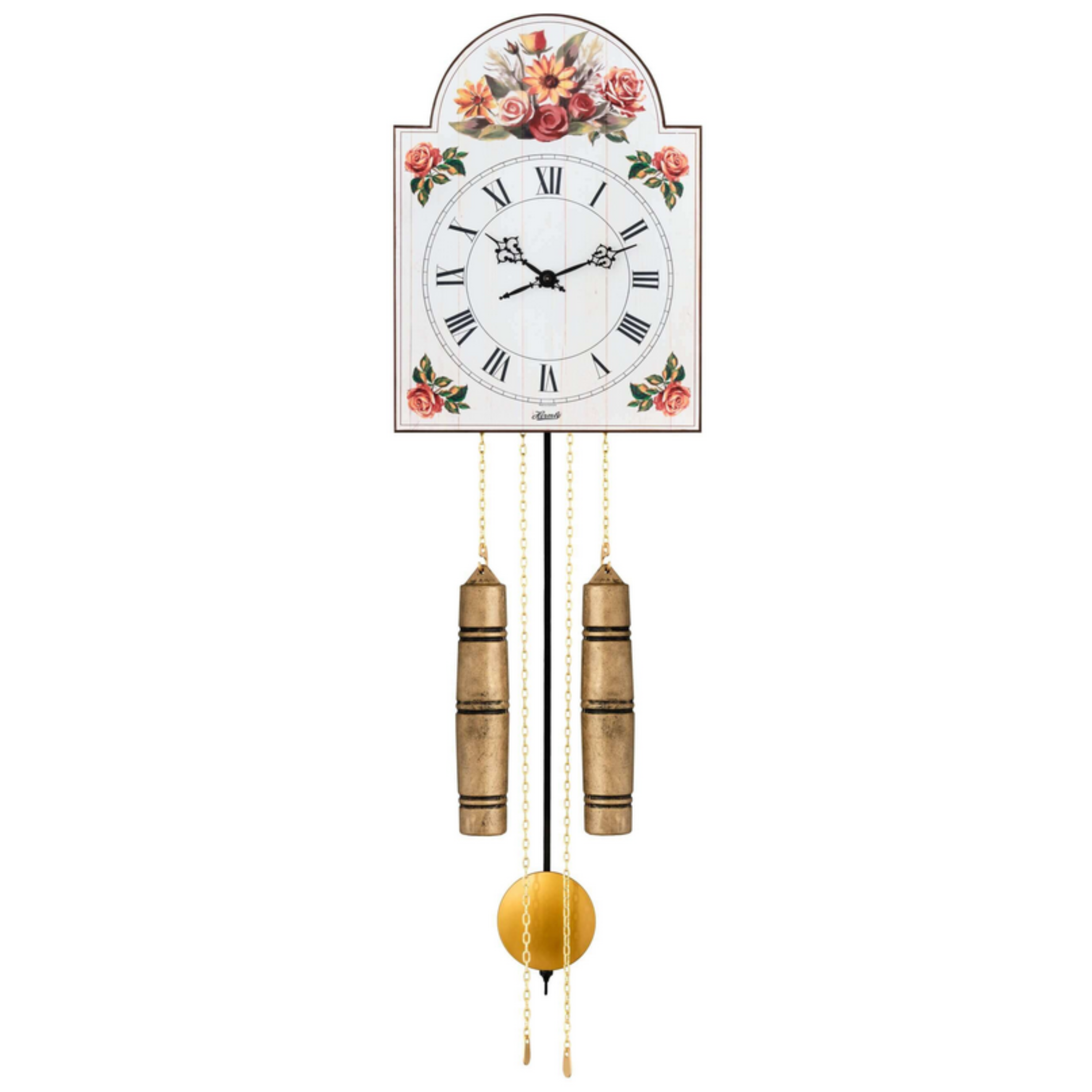 Hermle 61026-000261 Schilderuhr Giselle aus Holz mit blumigen Elementen Zahlenbild römisch