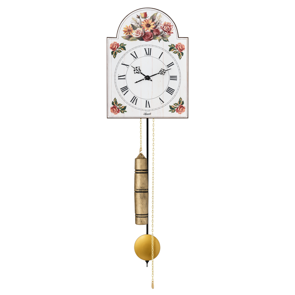 Hermle 61026-000711 Schilderuhr Giselle aus Holz mit blumigen Elementen Zahlenbild römisch