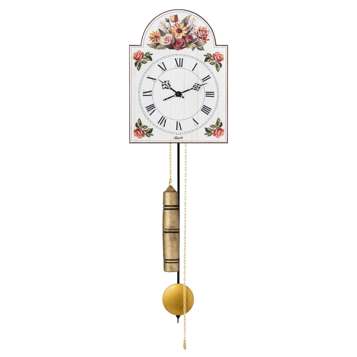 Hermle 61026-000711 Schilderuhr Giselle aus Holz mit blumigen Elementen Zahlenbild römisch