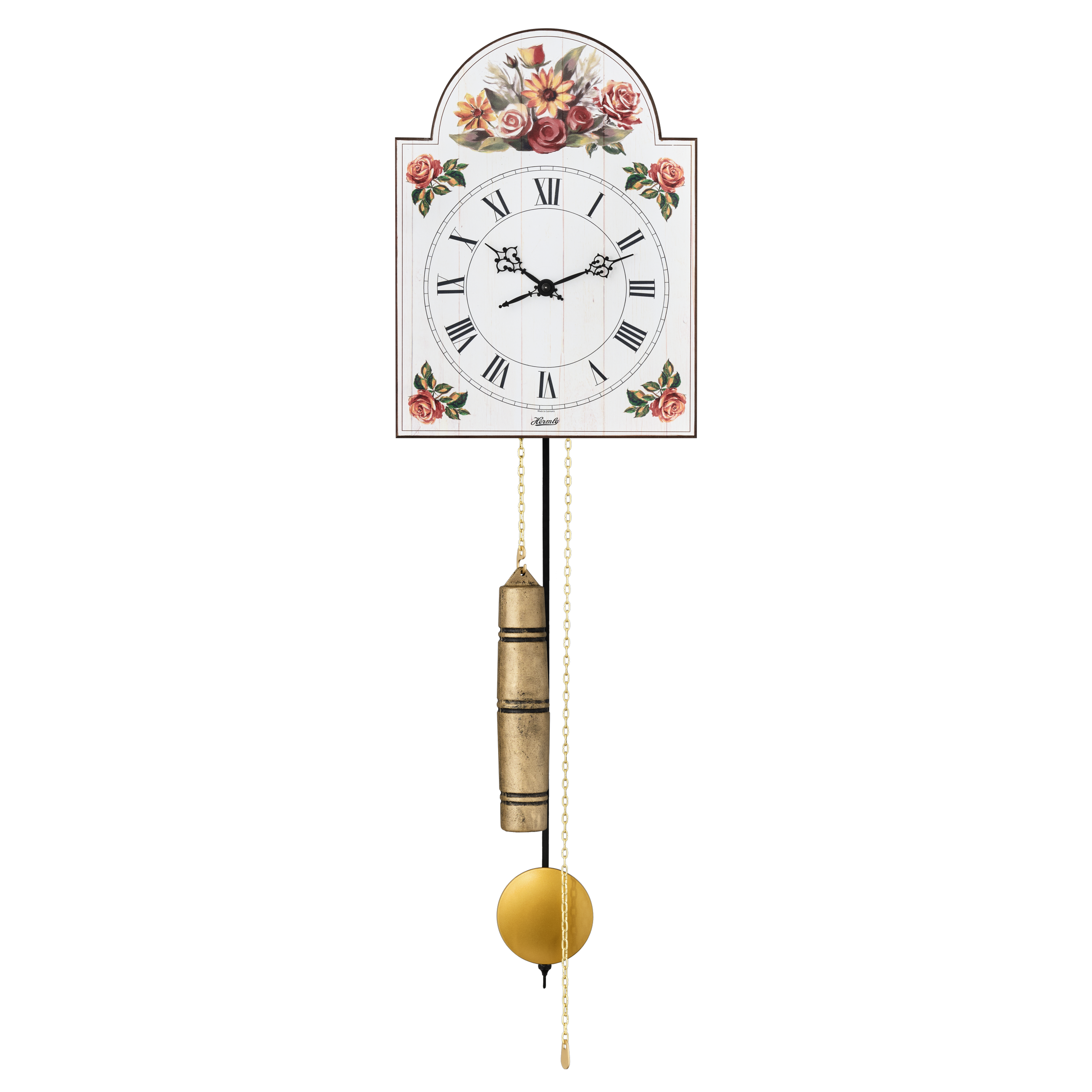 Hermle 61026-000711 Schilderuhr Giselle aus Holz mit blumigen Elementen Zahlenbild römisch