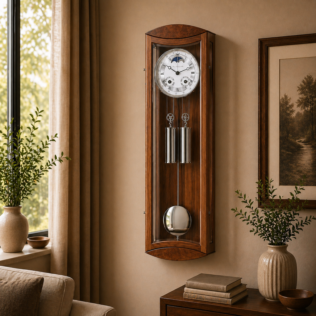 Hermle 70650-030058 Regulateur Mornigton "FRANZ HERMLE und SOHN" mit Mondphase und K4