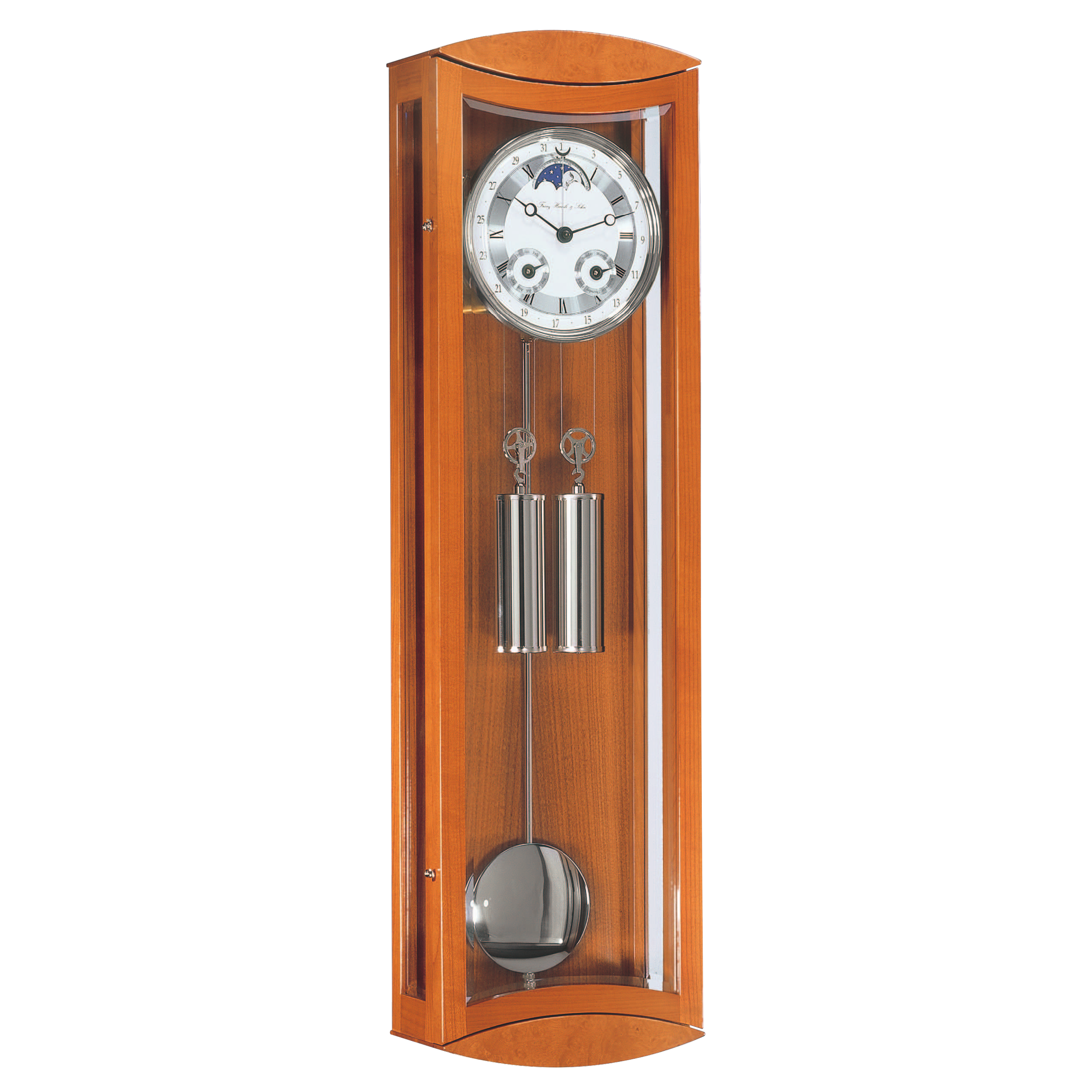 Hermle 70650-160058 Regulateur Mornigton Kirschbaum "FRANZ HERMLE & SOHN" mit Mondphase und K4