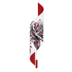 Hermle 71019-K82200 Regulateur Savanna II Edelstahl Vorderseite Motiv Rose Rückwand rot
