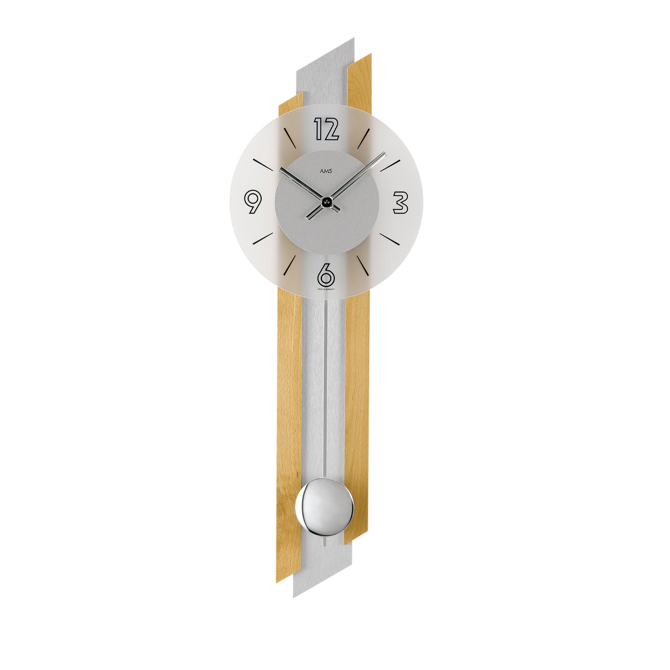 AMS W7207-18 Pendelwanduhr mit Buchen-Massivholzrückwand