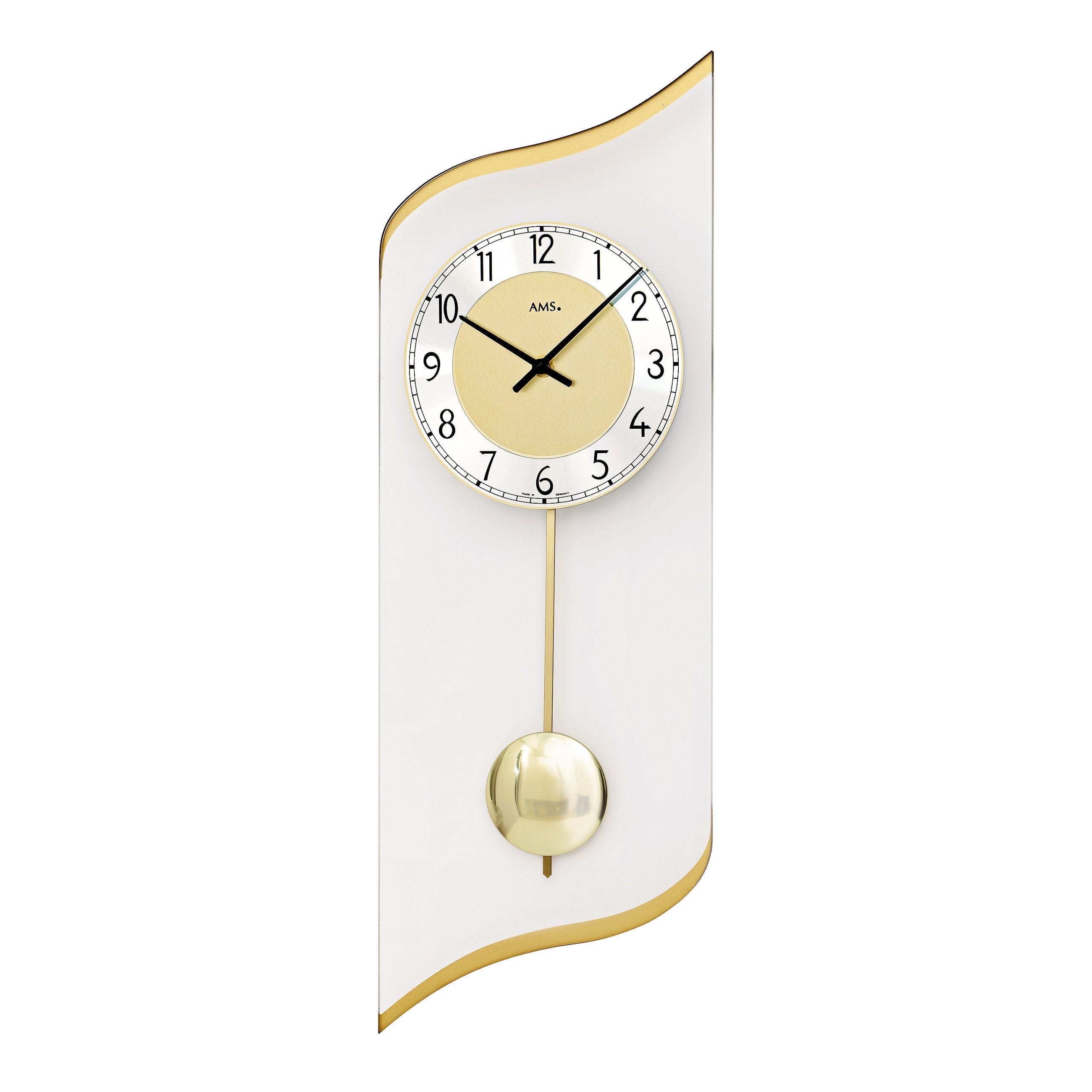 AMS W7437 Pendelwanduhr mit bedrucktem Mineralglas