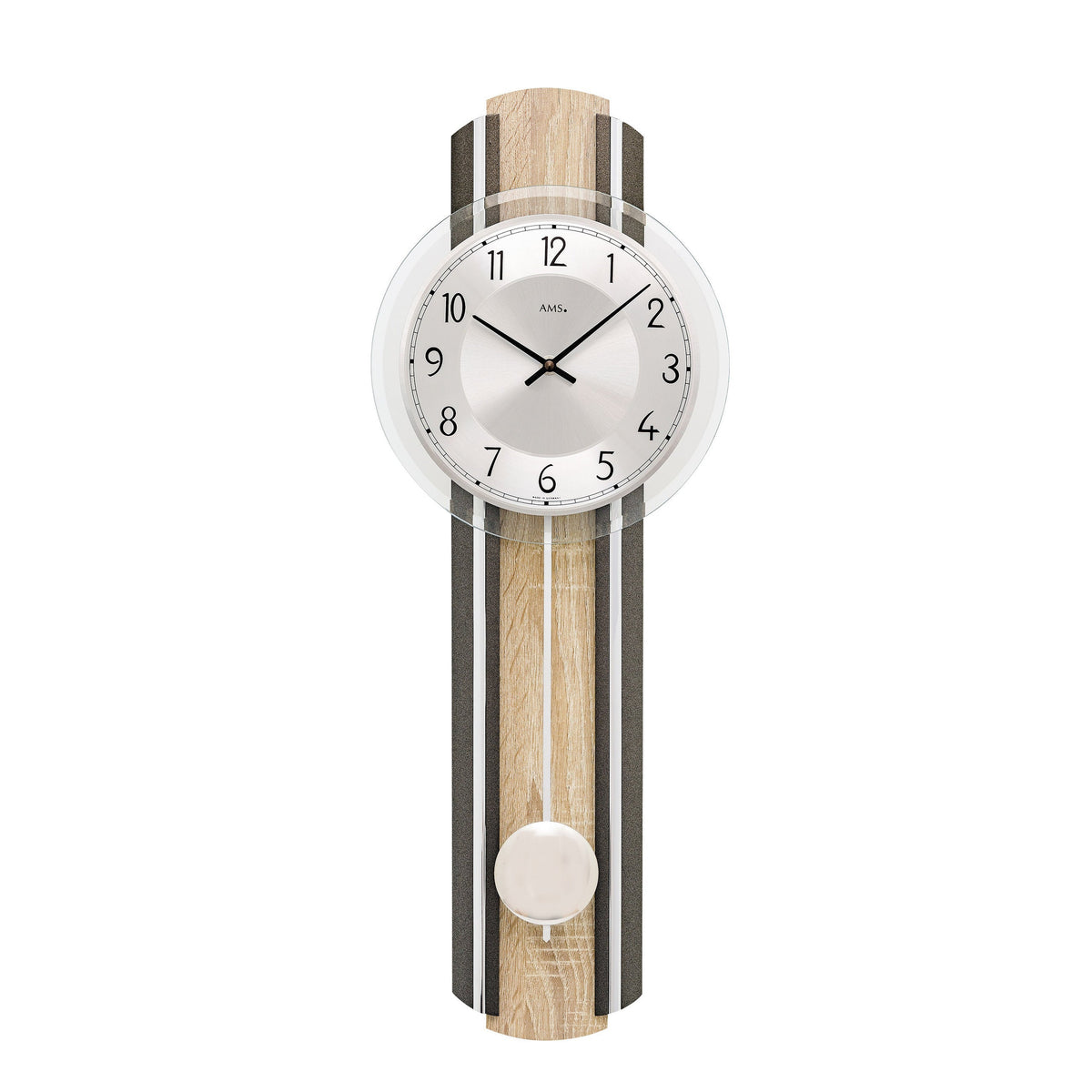 AMS W7474 Pendelwanduhr mit anthrazitfarbenem Sonoma-Gehäuse