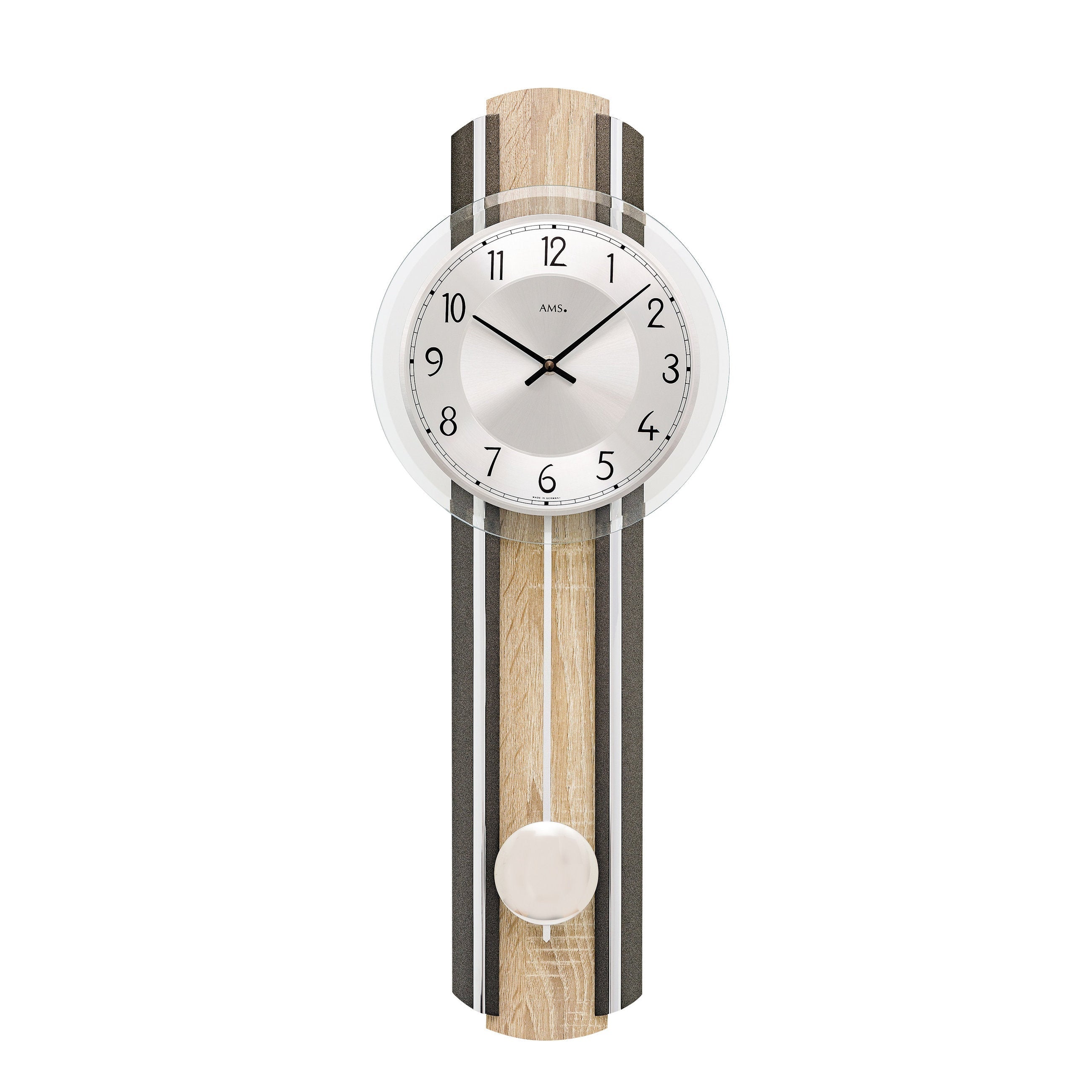 AMS W7474 Pendelwanduhr mit anthrazitfarbenem Sonoma-Gehäuse