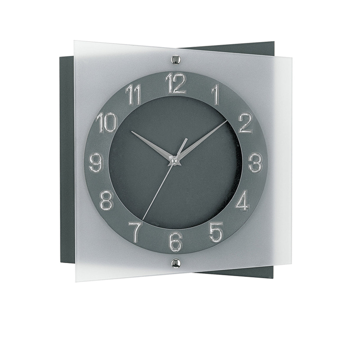 AMS W9323 Wanduhr mit anthrazit lackierter Rückwand und aufgelegten Zahlen