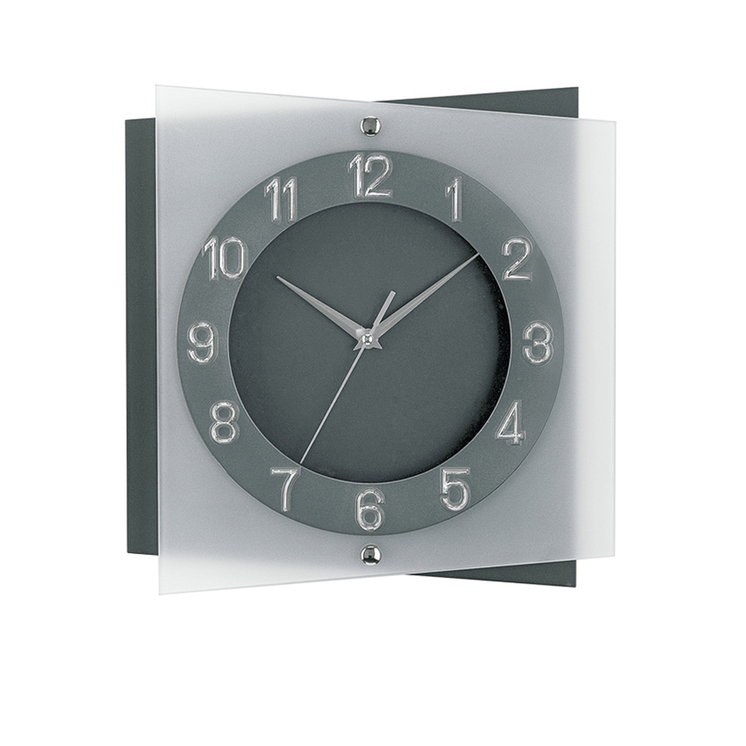 AMS W9323 Wanduhr mit anthrazit lackierter Rückwand und aufgelegten Zahlen