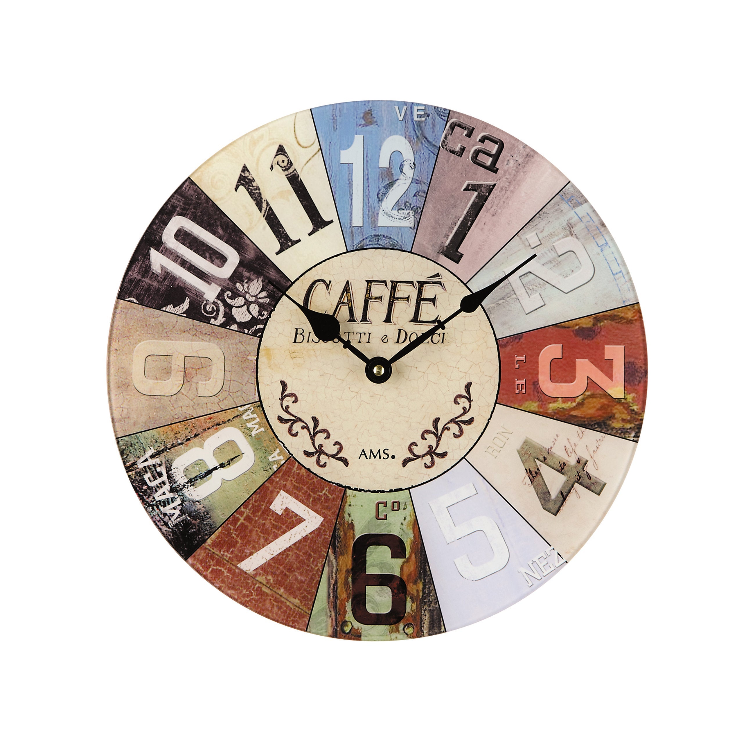 AMS W9424 Wanduhr mit bedrucktem Mineralglas