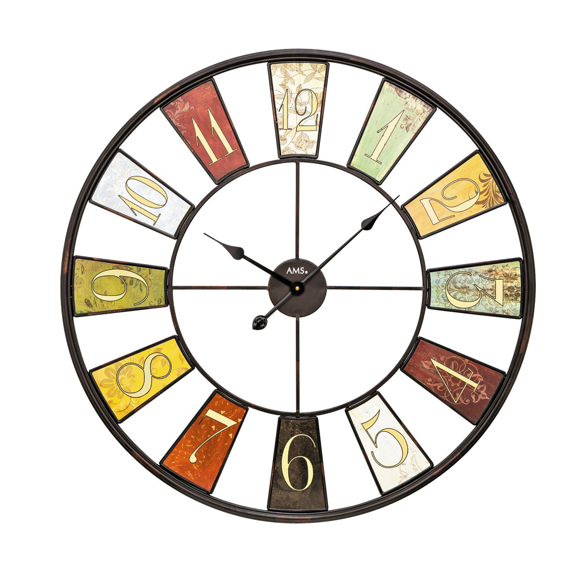 AMS W9488 XXL-Wanduhr mit Metallgehäuse