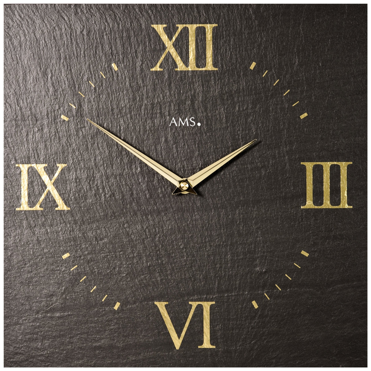 AMS W9517 Wanduhr mit Naturschiefer-Geäuse und Quarzwerk