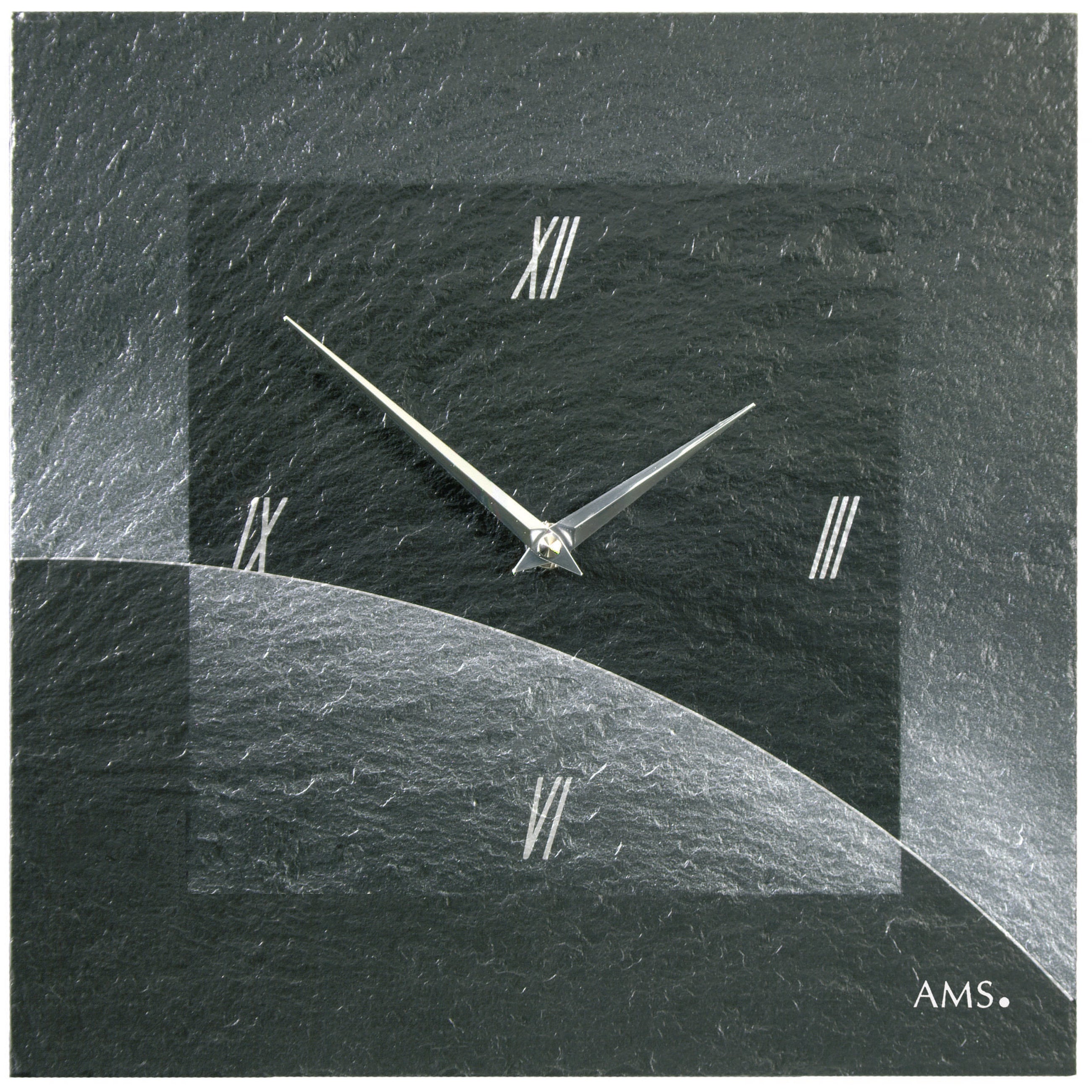 AMS W9518 Wanduhr mit Naturschiefer und Airbrush-Design