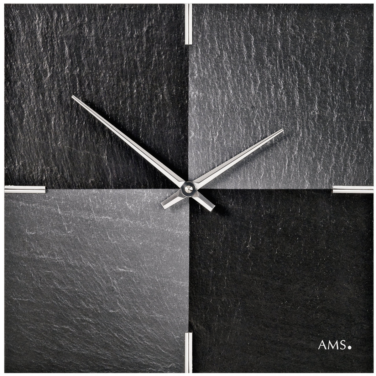 AMS W9520 Wanduhr mit Naturschiefer, Airbrush-Design und Aluminium-Applikation