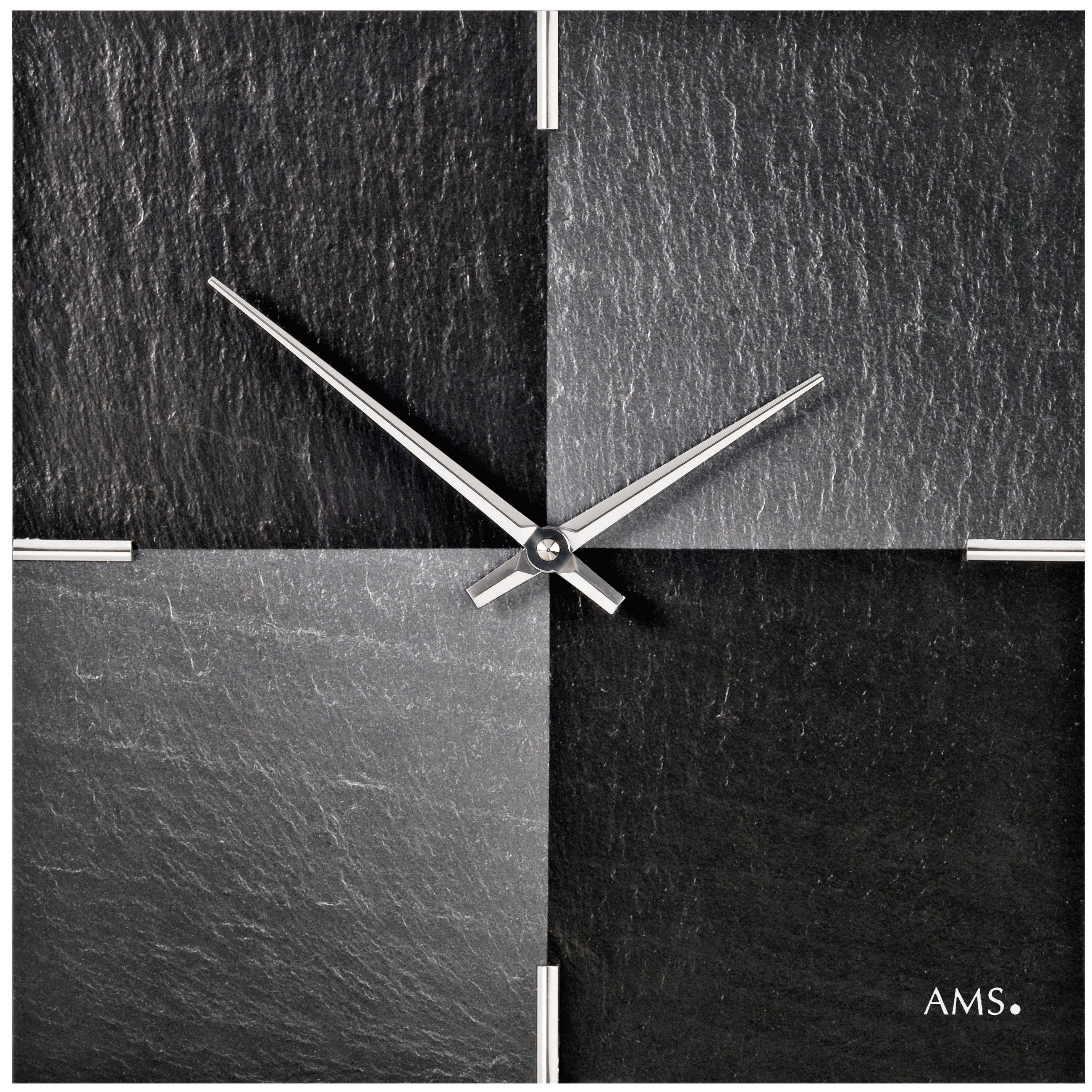 AMS W9520 Wanduhr mit Naturschiefer, Airbrush-Design und Aluminium-Applikation