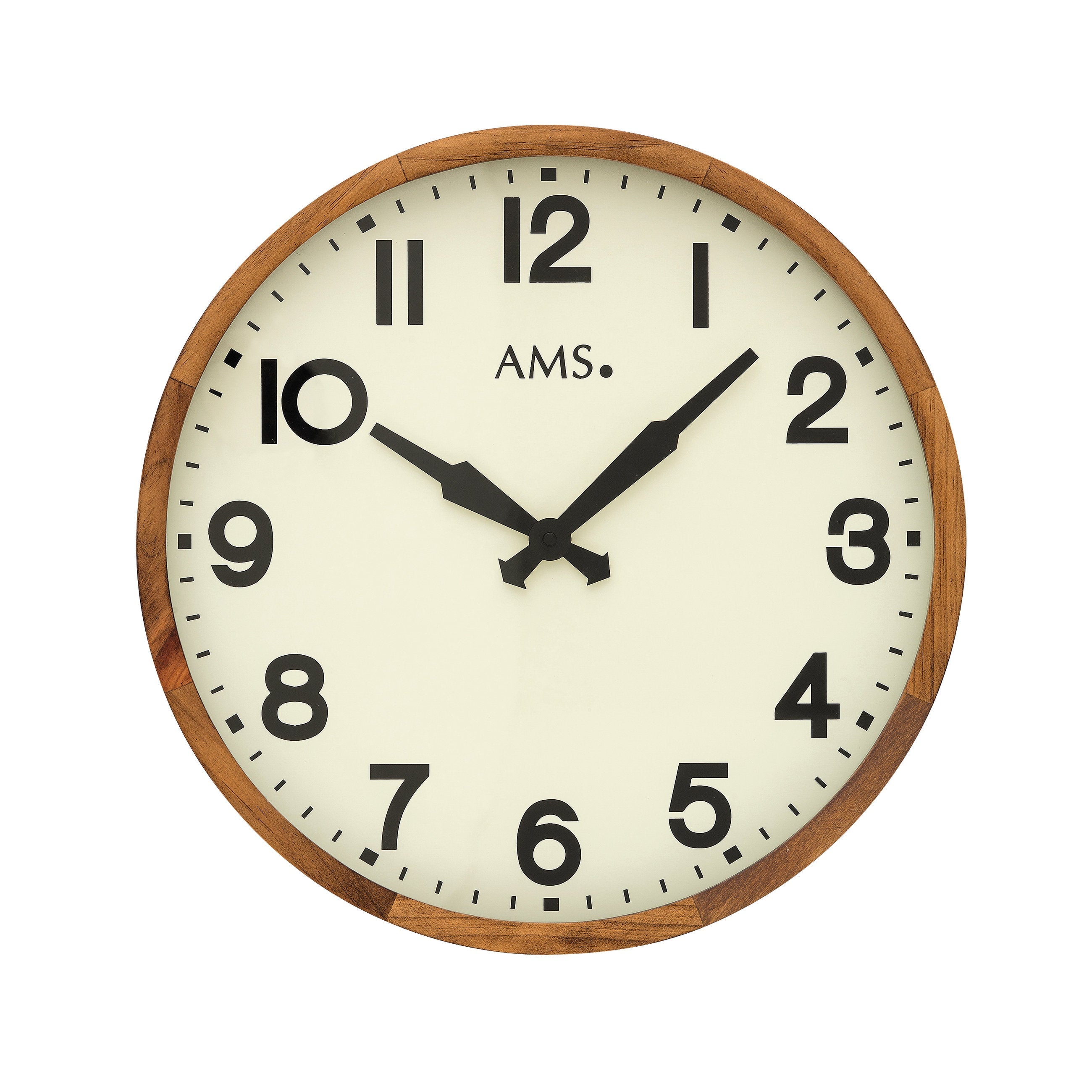 AMS W9535 Wanduhr mit antikem Massivholzgehäuse