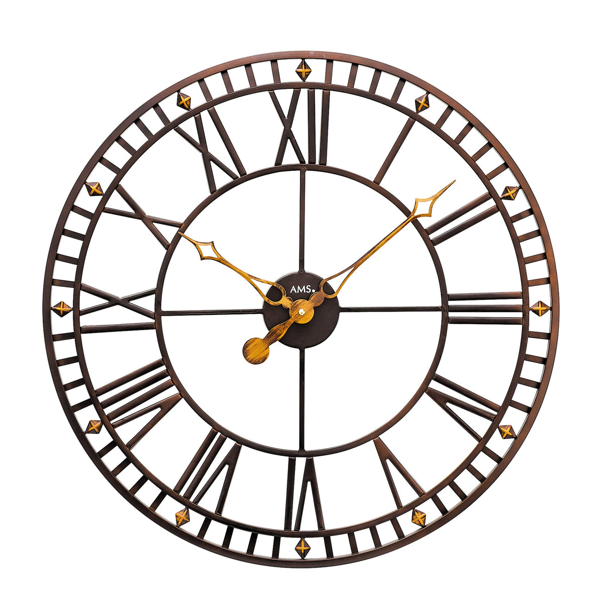 AMS W9537 Wanduhr mit Metallgehäuse in XXL-Größe