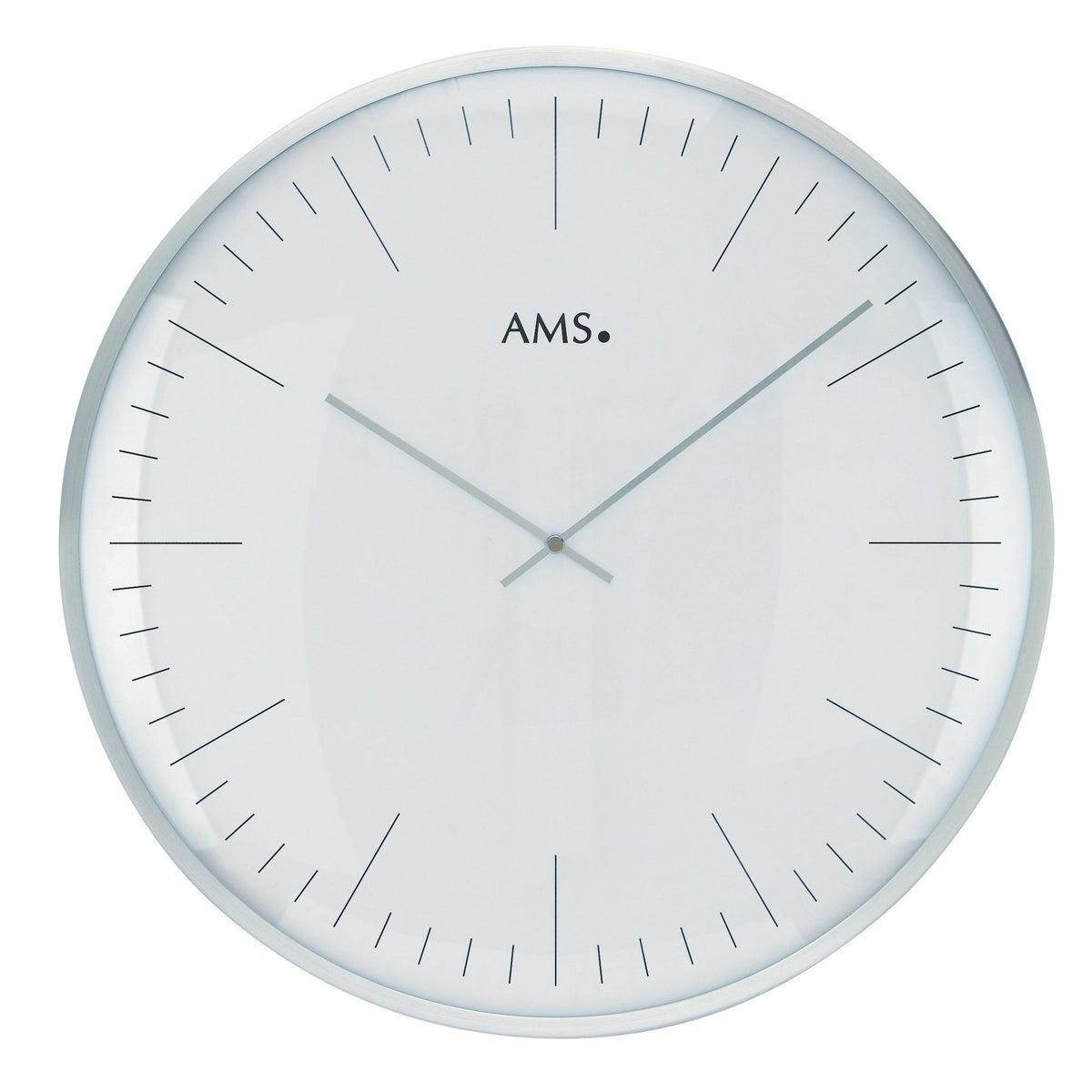AMS W9540 Wanduhr mit gebürstetem Aluminium-Frontring